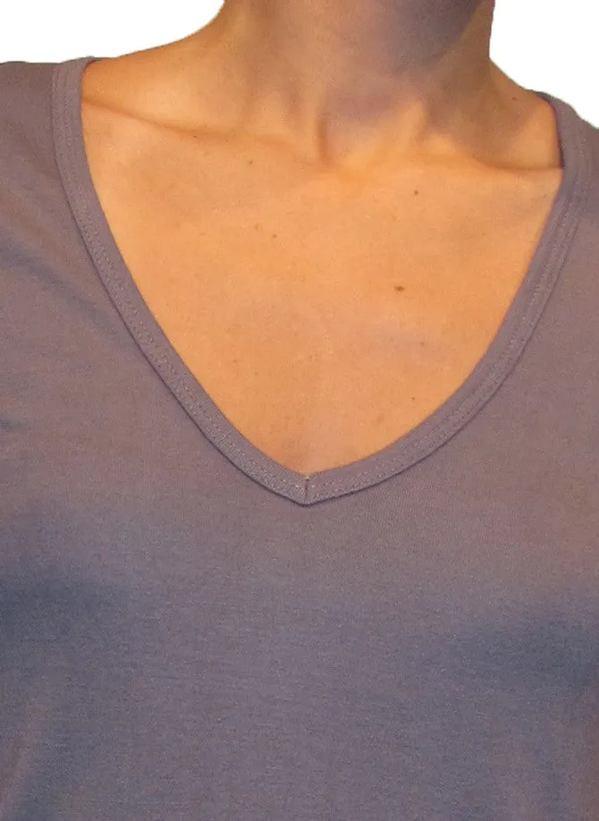 100% Bamboo Women's Long Sleeve V-Neck