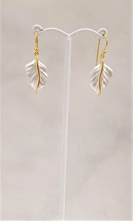 2 Tone- Leaf Earrings