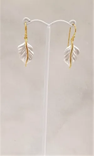 2 Tone- Leaf Earrings