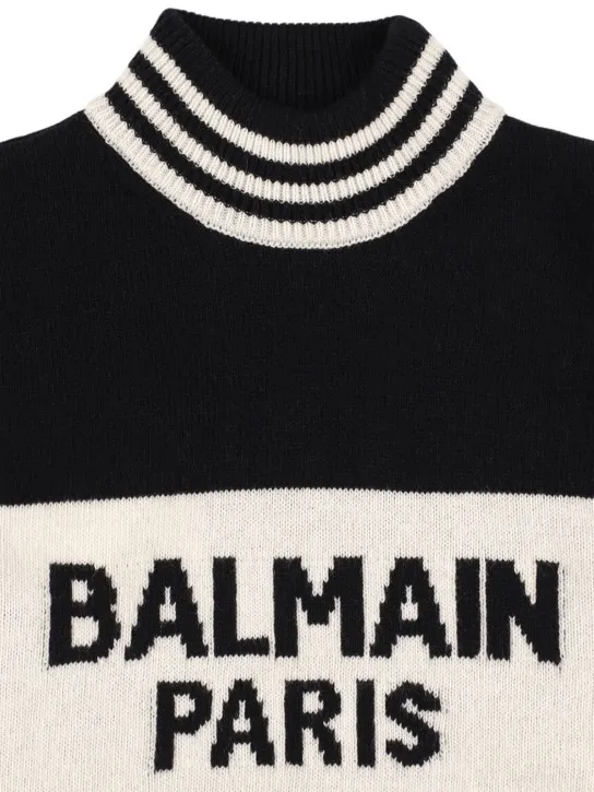Balmain   Logo wool blend jacquard knit vest 