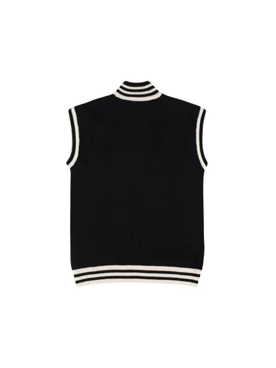 Balmain   Logo wool blend jacquard knit vest 