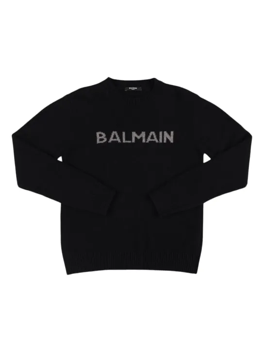 Balmain   Wool blend knit sweater 