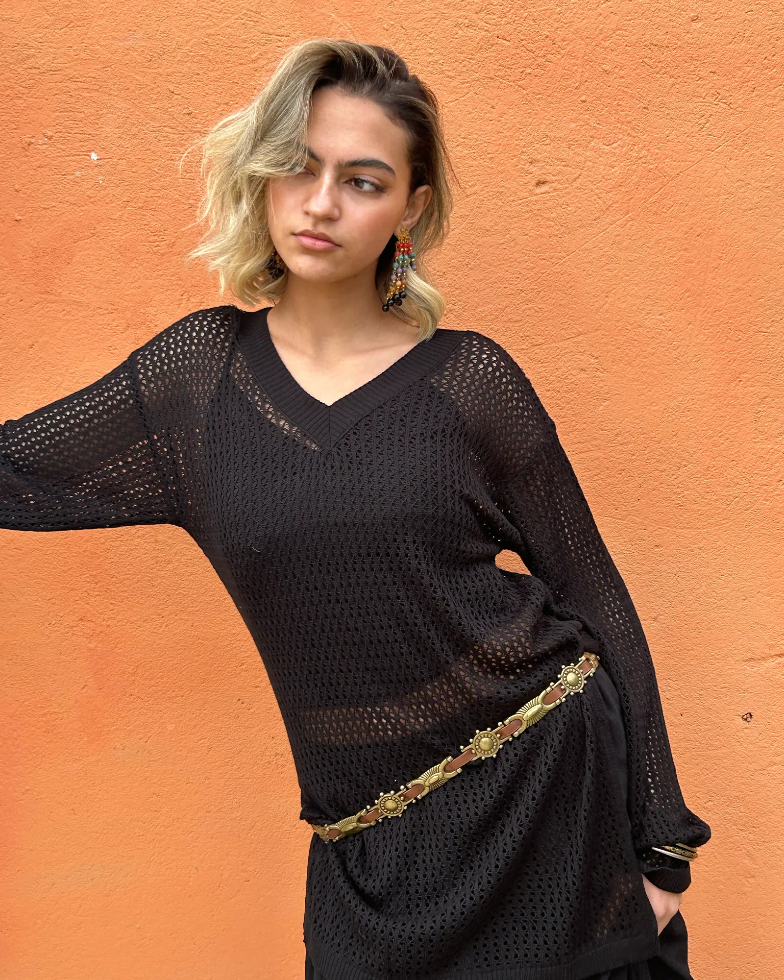 Black Summer Knit top