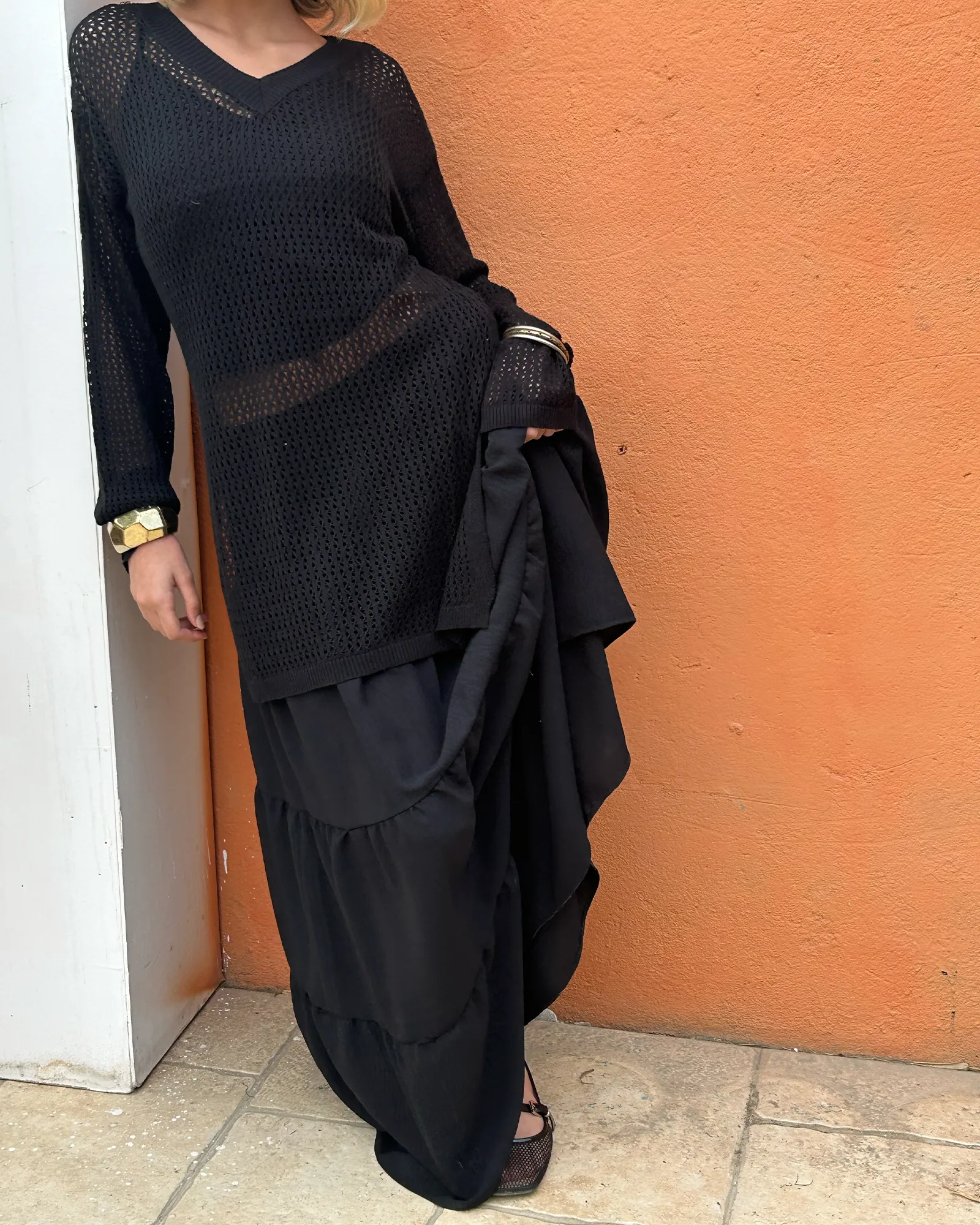 Black Summer Knit top