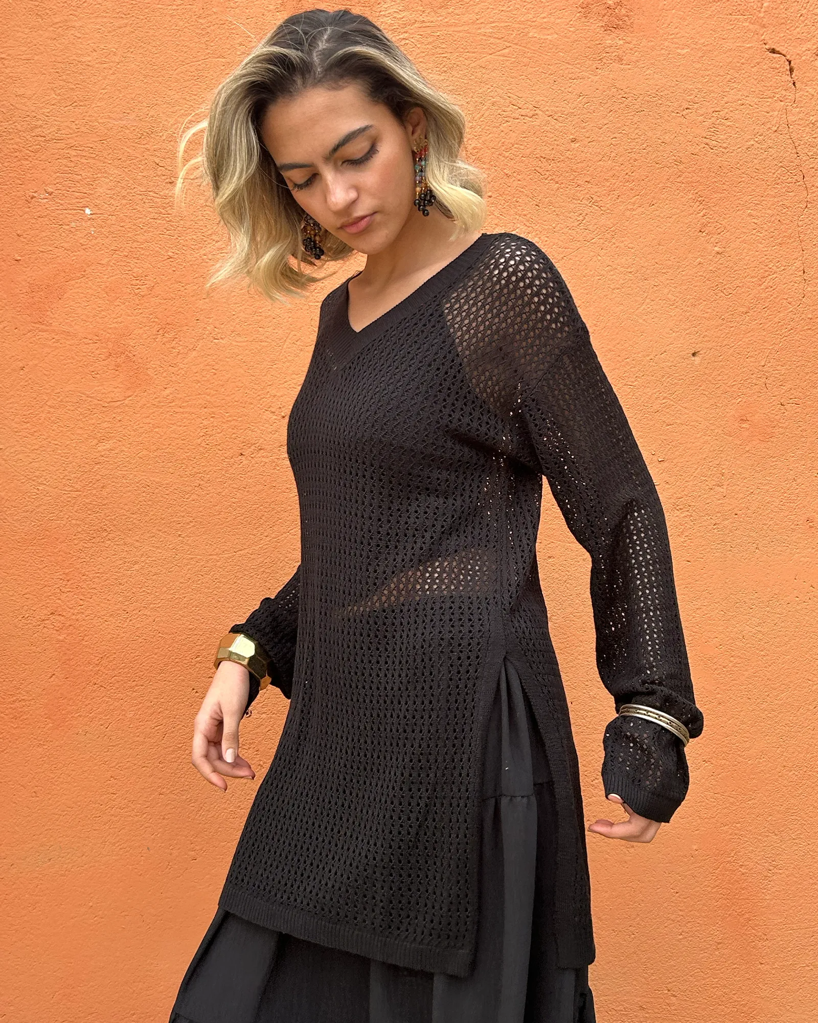 Black Summer Knit top