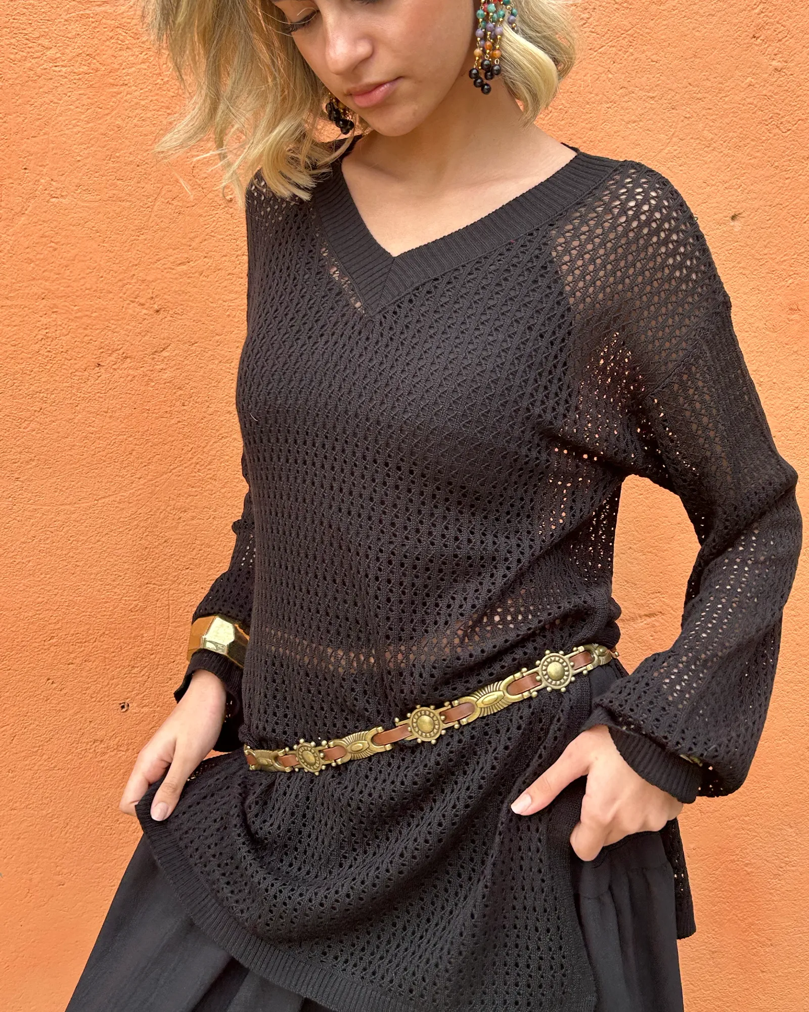 Black Summer Knit top