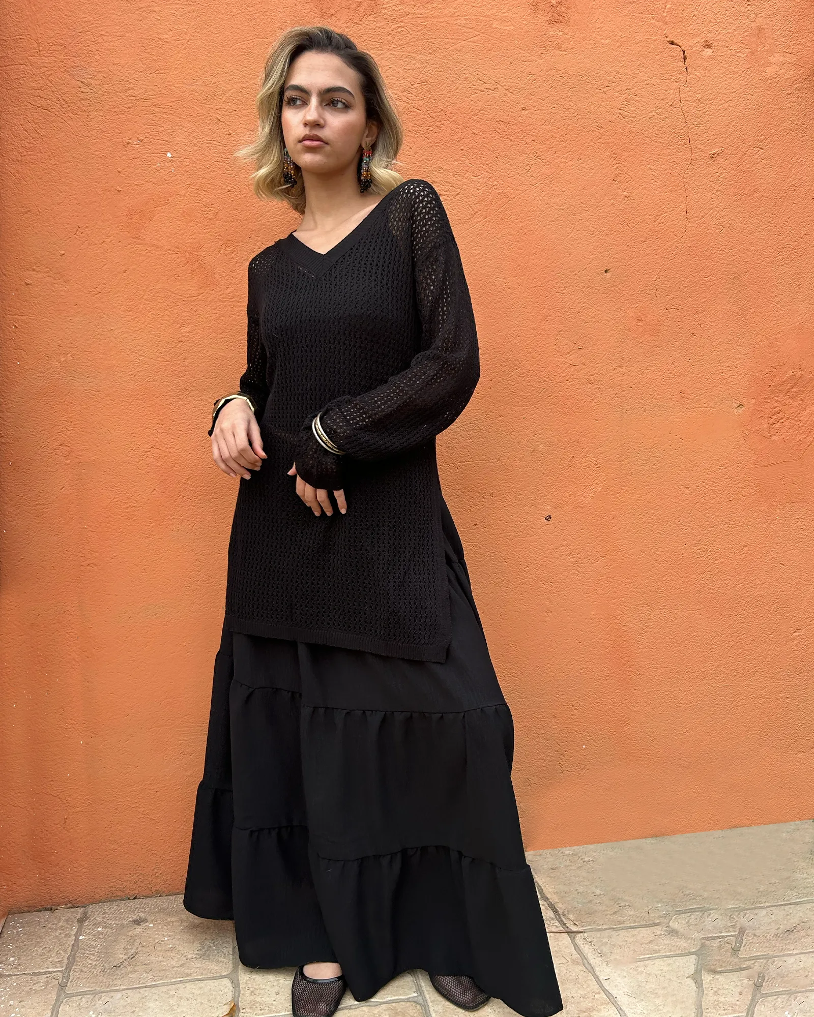 Black Summer Knit top