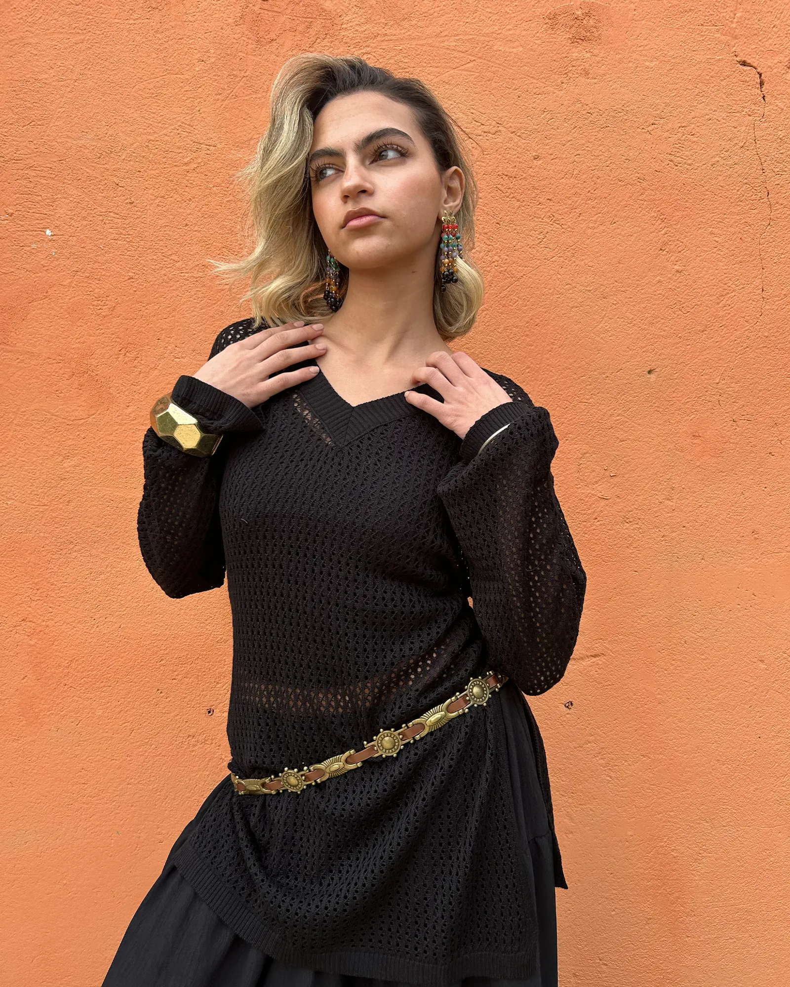 Black Summer Knit top
