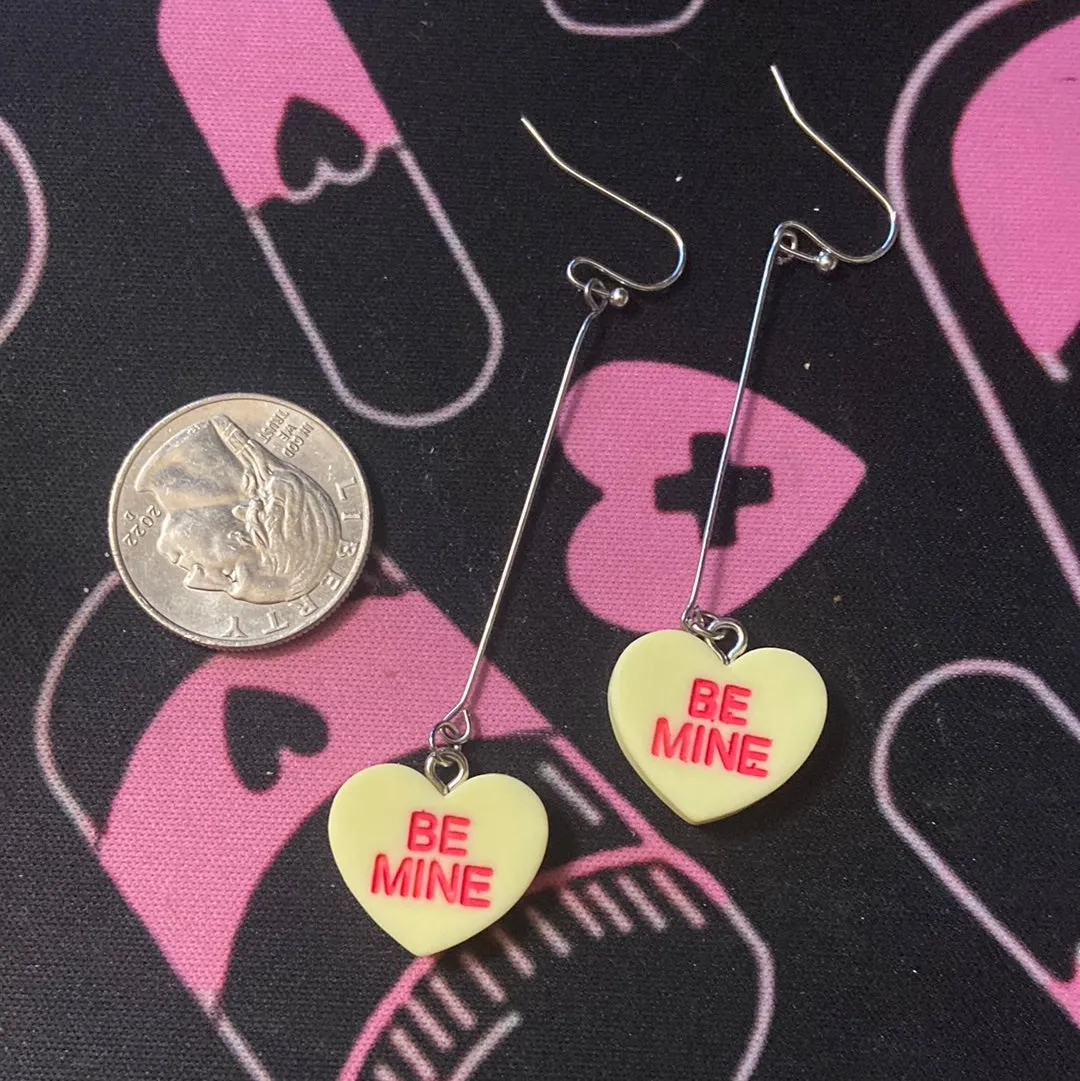 Conversation hearts forever lovers earrings