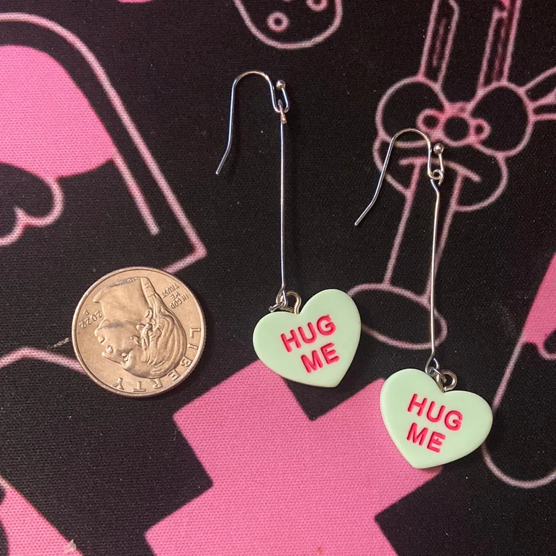 Conversation hearts forever lovers earrings