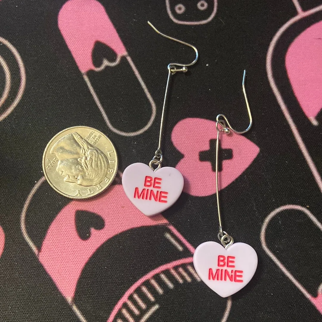 Conversation hearts forever lovers earrings