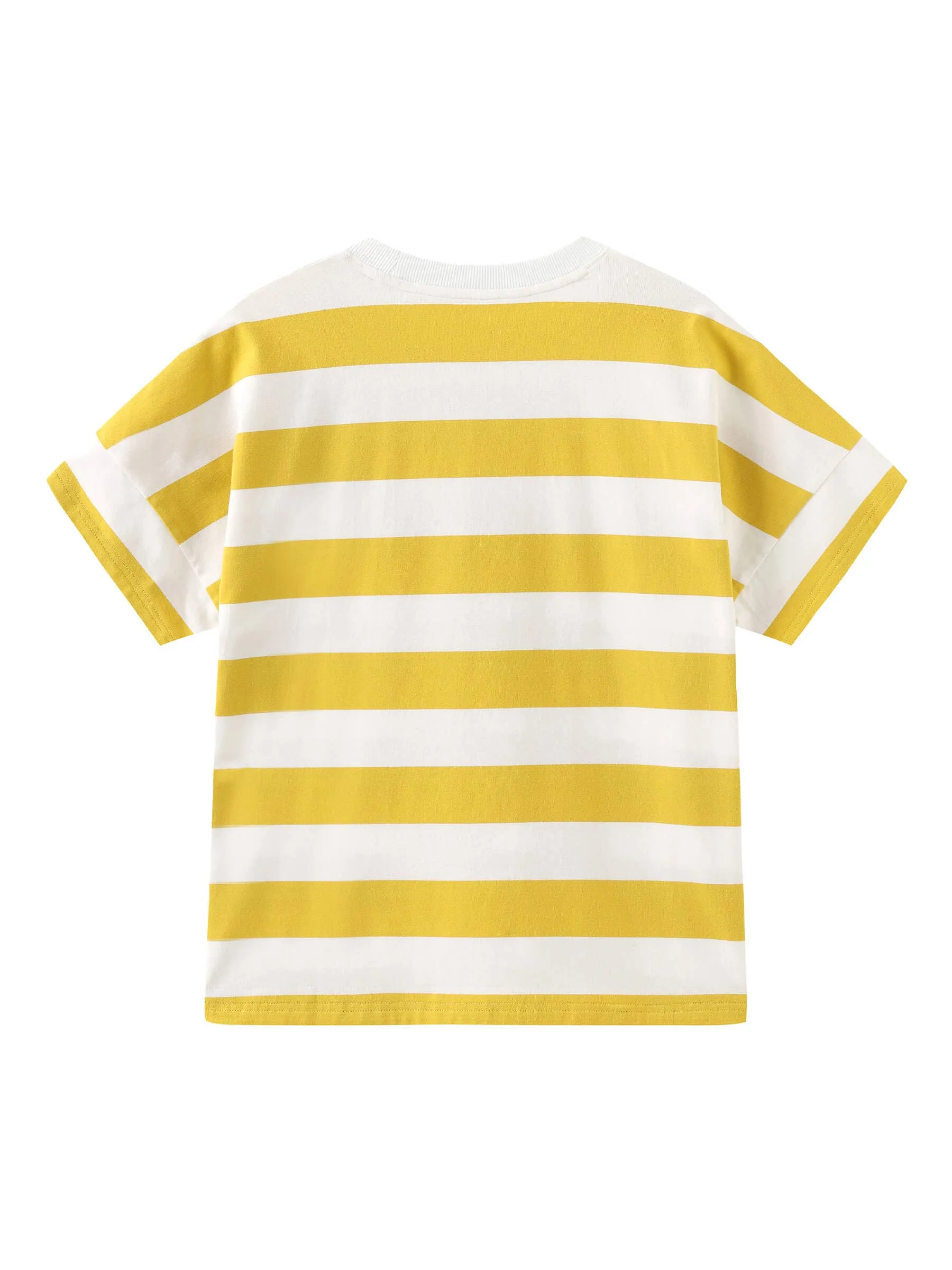 CUBIC Heart Oversized Striped T-Shirt: Navy / M