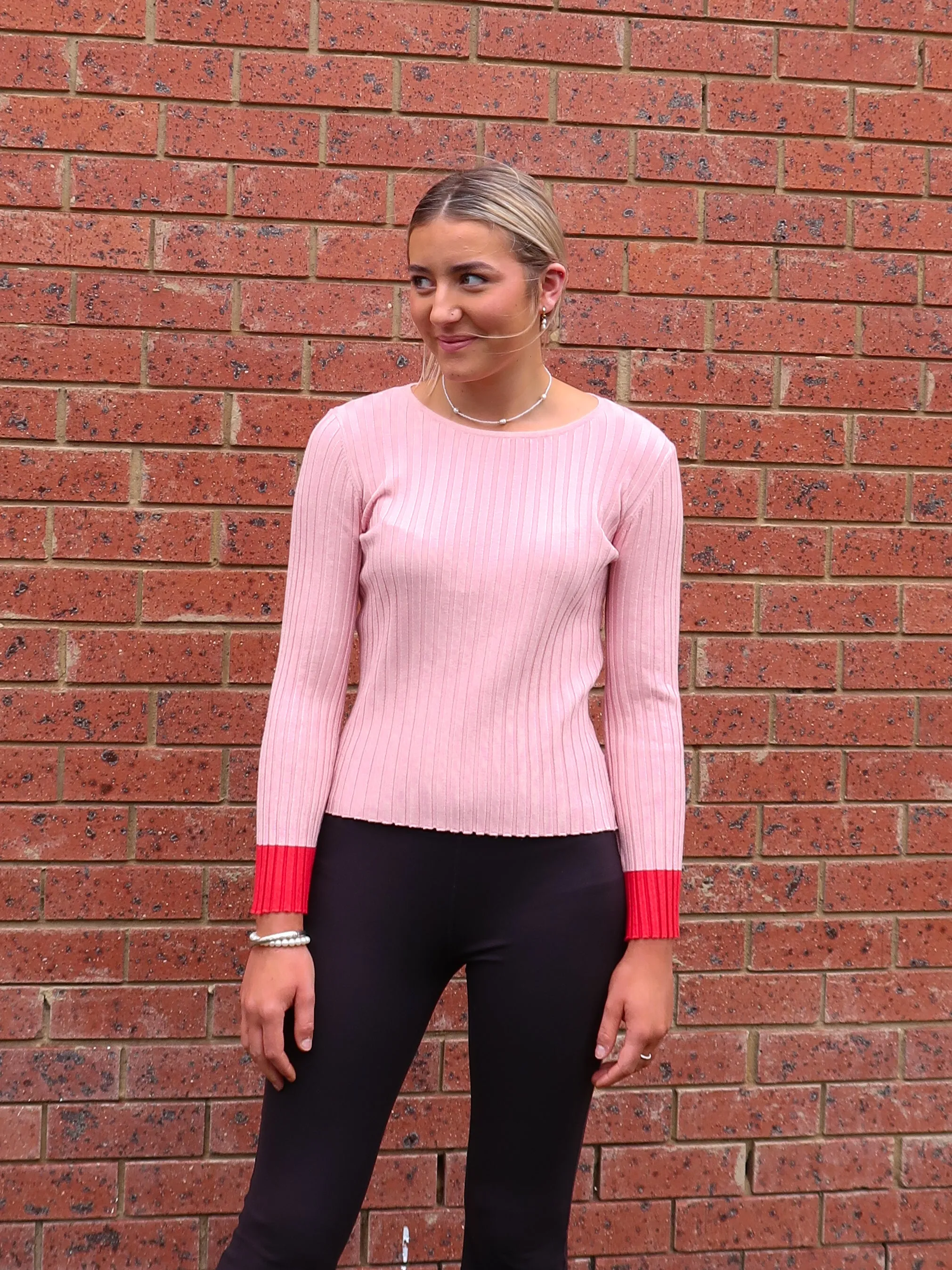 Deandra Knit Top - Pink
