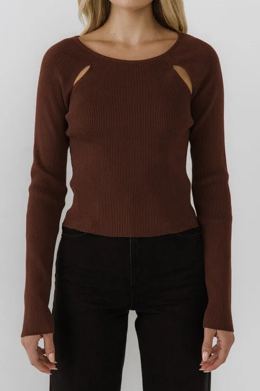 Double Cut Out Knit Top