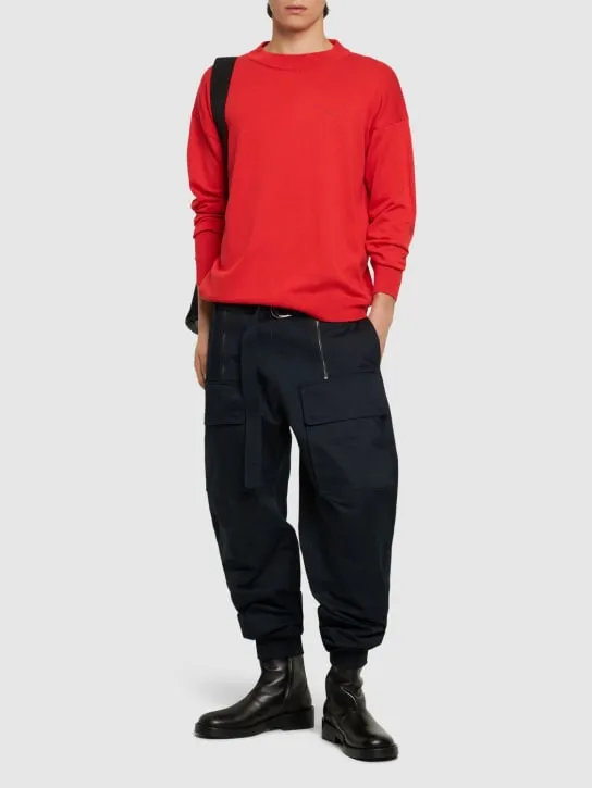Ferrari   Logo cotton &amp; silk knit sweater 