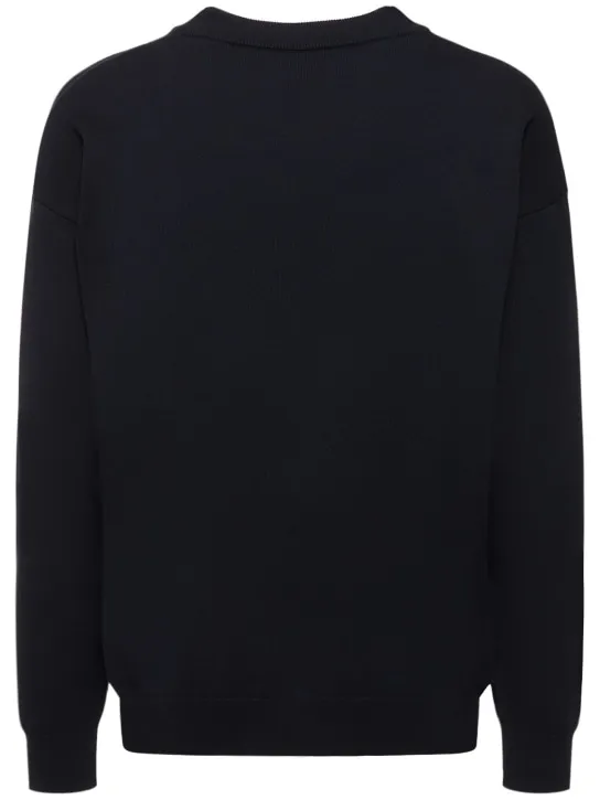 Ferrari   Logo cotton &amp; silk knit sweater 