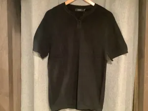HEDGE HENLEY SHORT SLEEVE WAFFLE KNIT