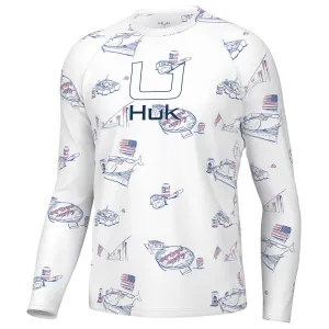Huk Americookin Pursuit Long Sleeve T-Shirt - White