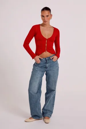 Isabelle Quinn - Aliya Knit Top - Crimson
