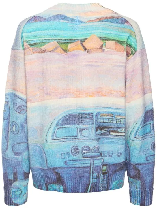JW Anderson   Printed wool blend knit sweater 