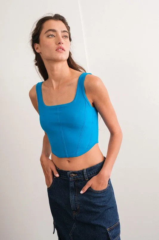 KEYLA SQUARE NECK KNIT TOP