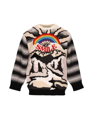 kind intarsia wool and cotton-blend sweater