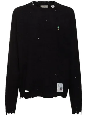 Mihara Yasuhiro   Distressed cotton knit sweater 