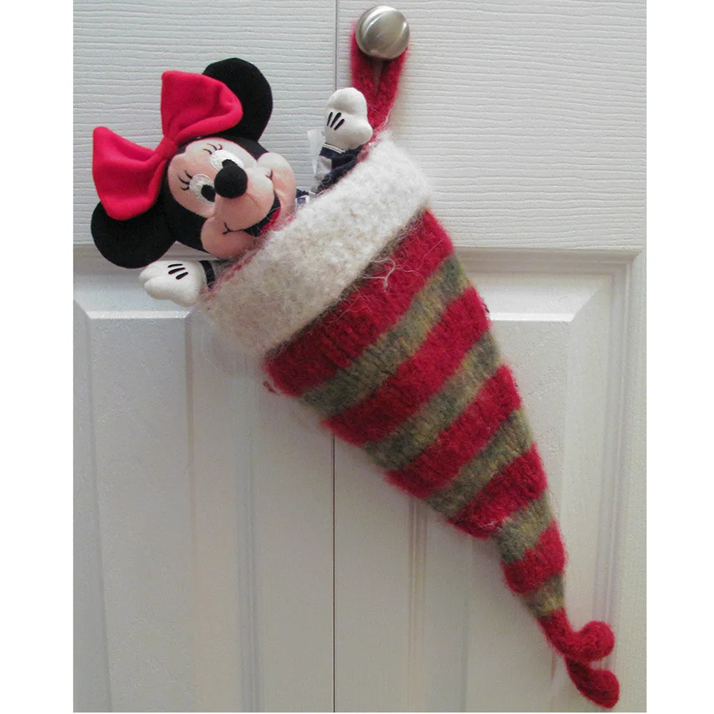 mini christmas stocking (knitting/felting pattern}