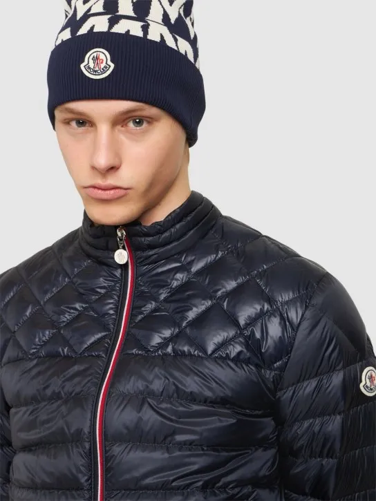Moncler   Allover logo cotton blend beanie 