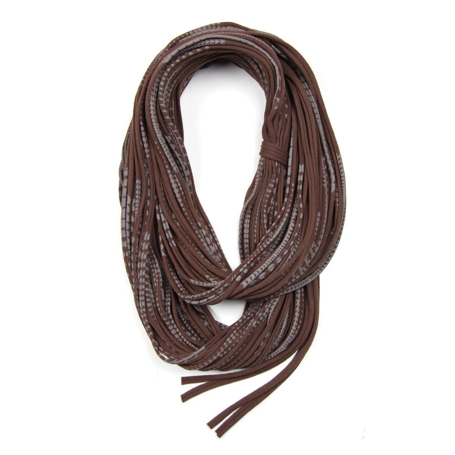 Necklush Chunky Scarf / Brown & Grey / Unisex