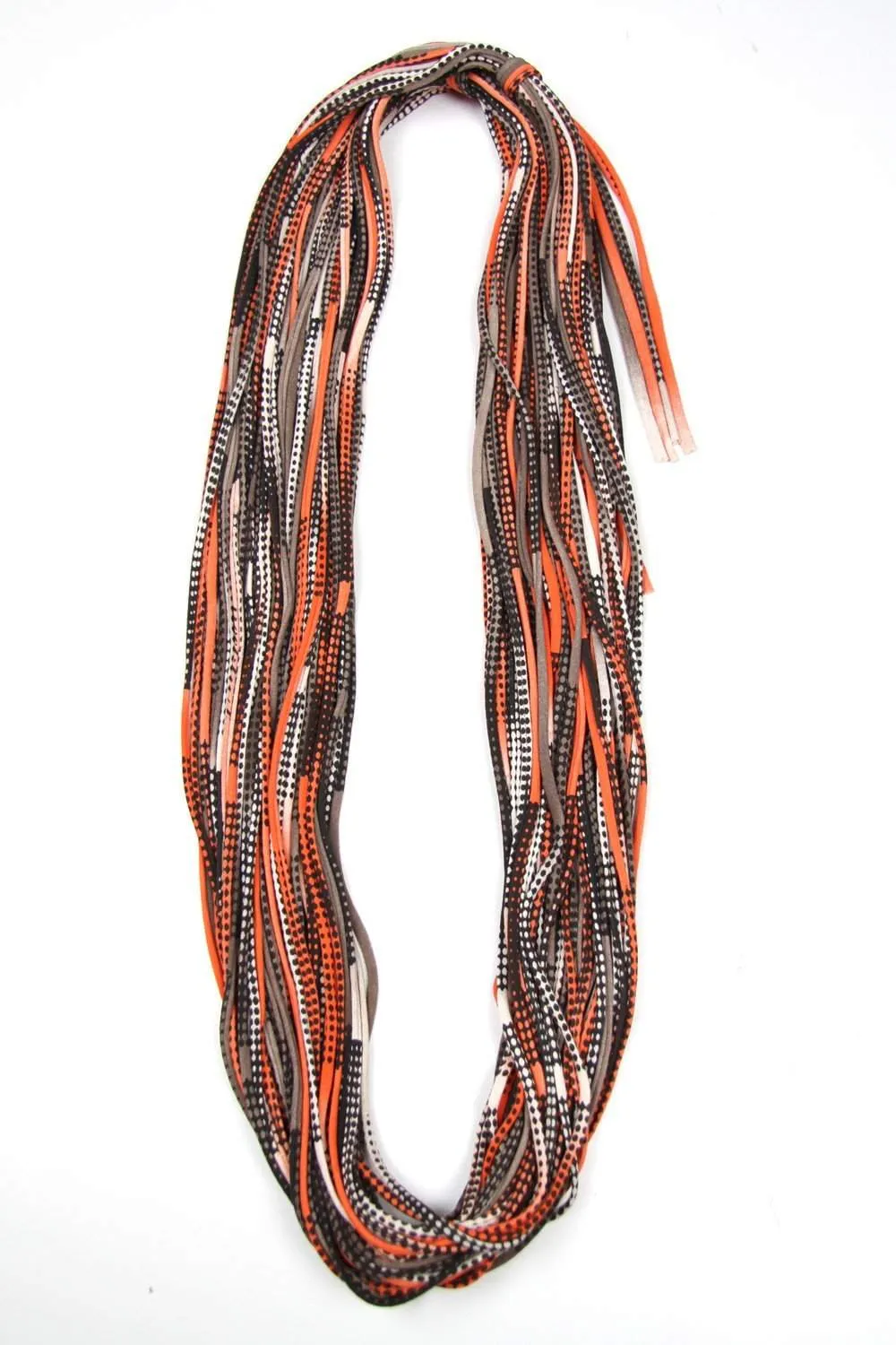 Necklush Chunky Scarf / Orange Brown & Black / Unisex