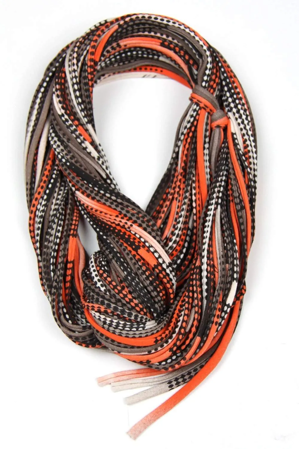 Necklush Chunky Scarf / Orange Brown & Black / Unisex