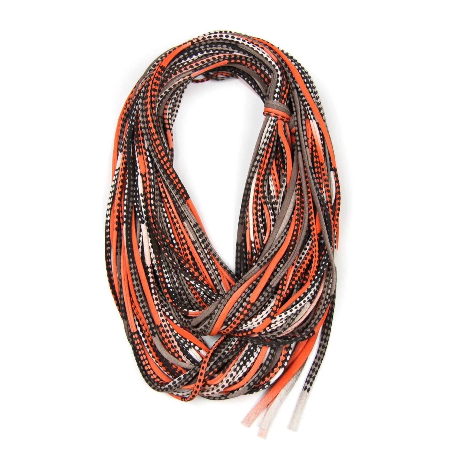 Necklush Chunky Scarf / Orange Brown & Black / Unisex