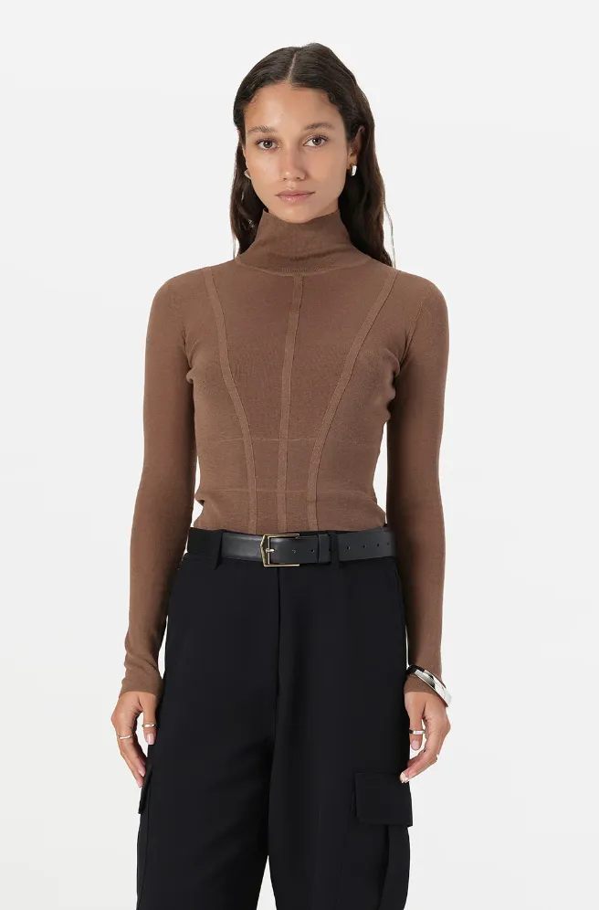 ODETTE KNIT TOP - TAN