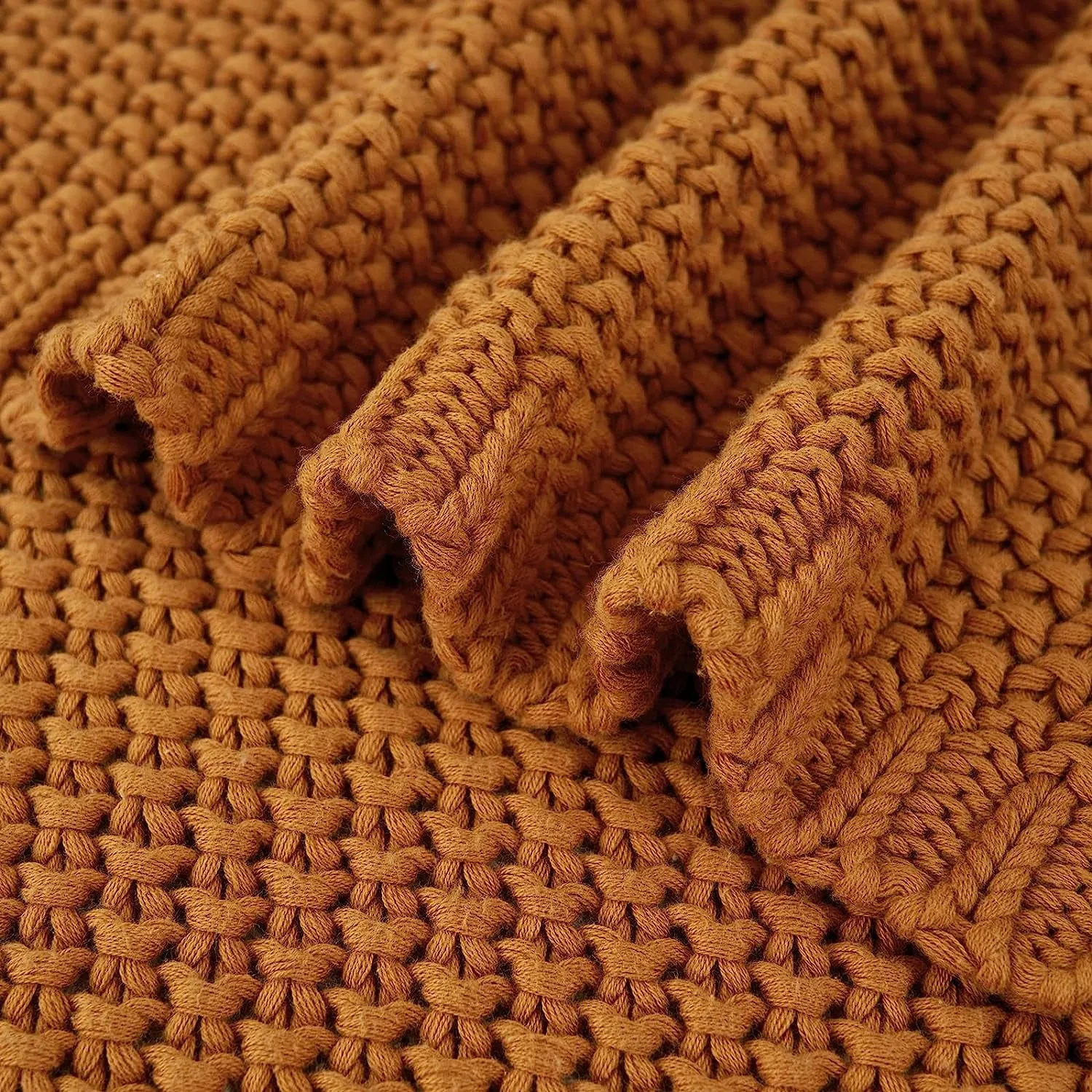 Pineapple Retreat Solid Organic Cotton Knit Throw Blanket