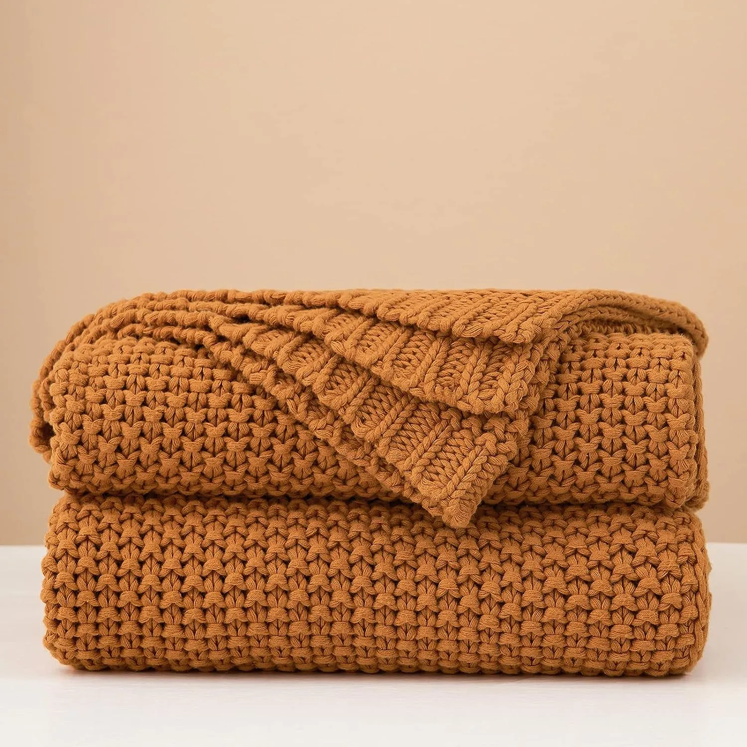 Pineapple Retreat Solid Organic Cotton Knit Throw Blanket