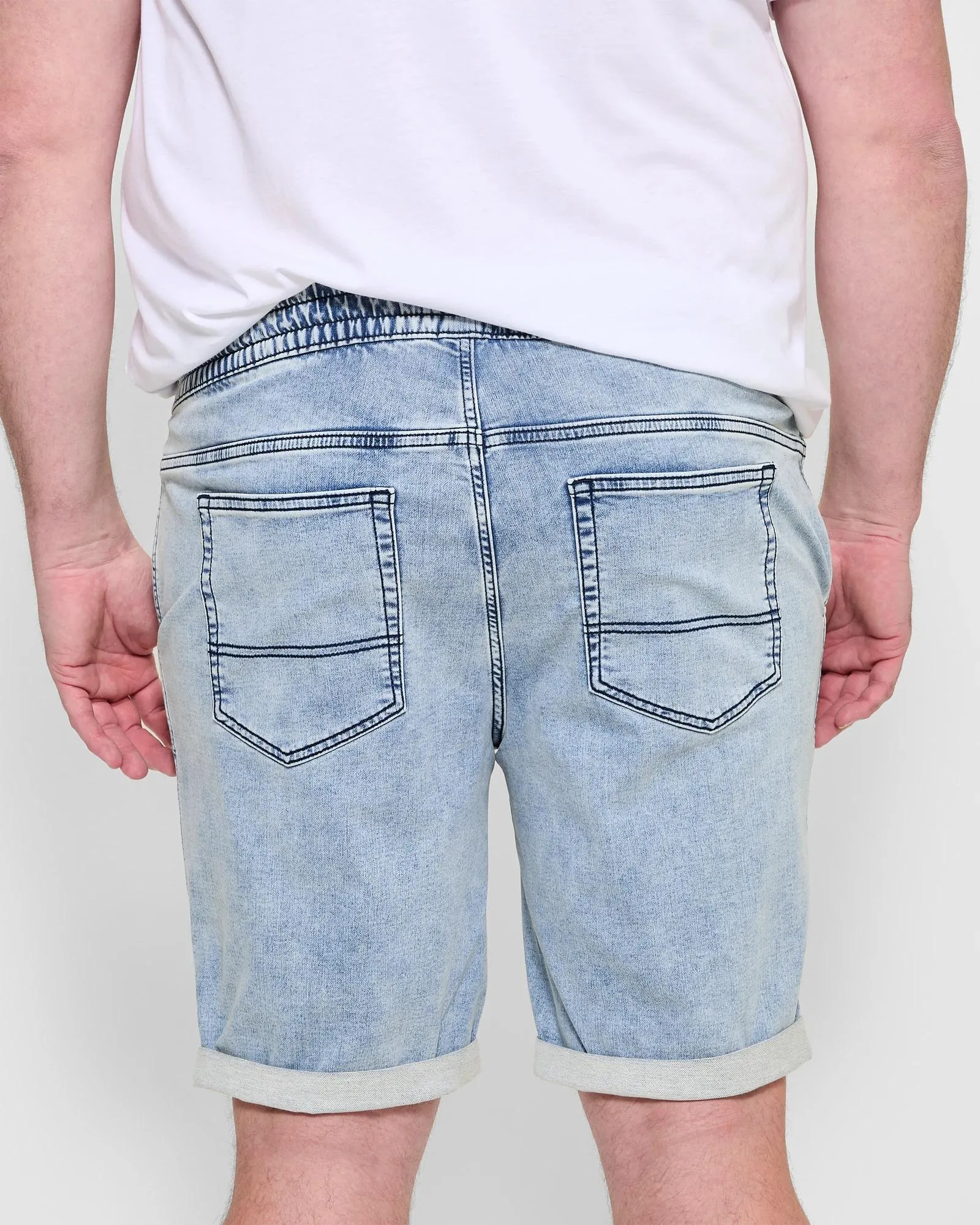 popular  Plus Size Knit Denim Shorts