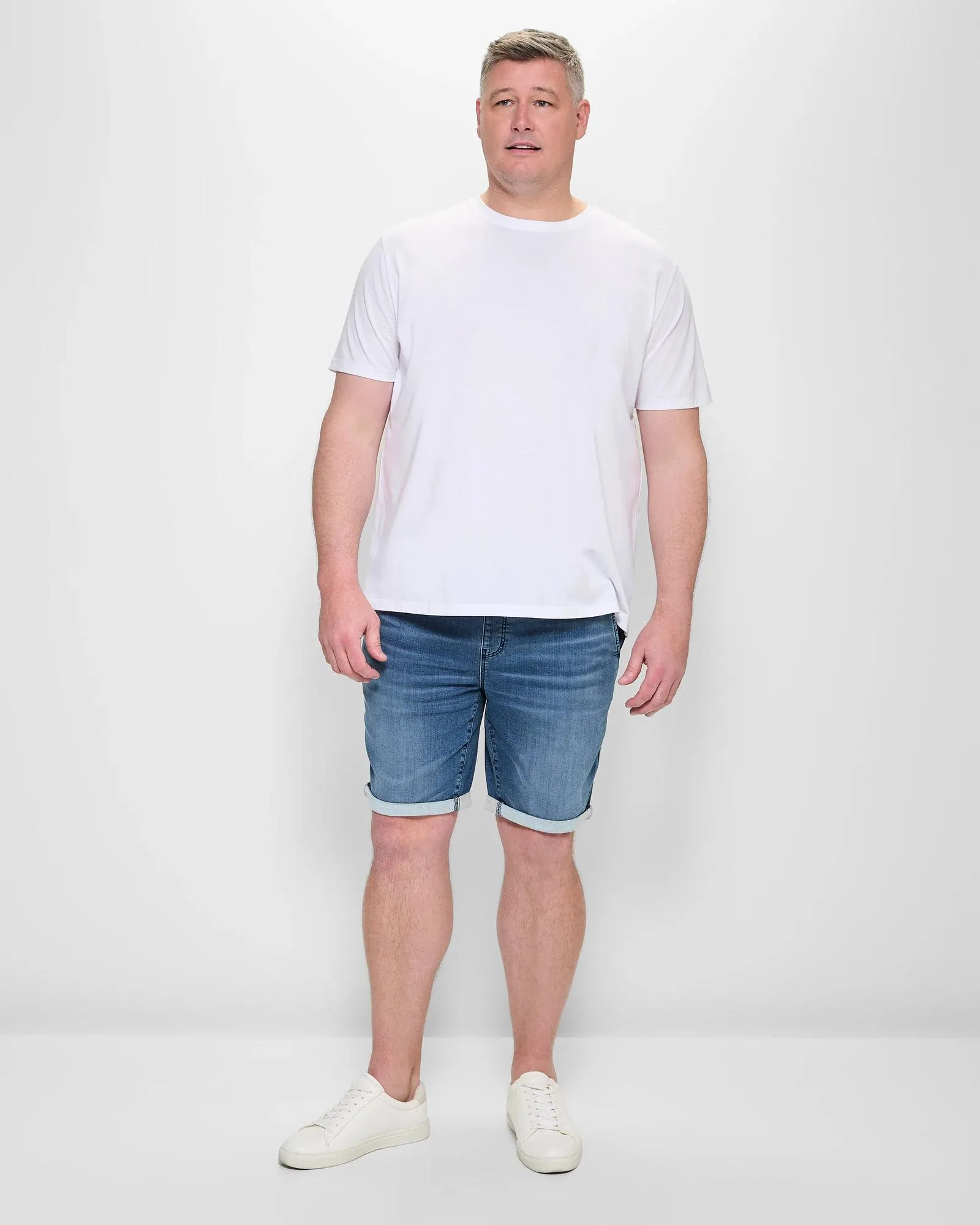 popular  Plus Size Knit Denim Shorts