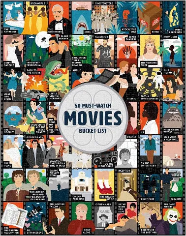 Ridley's Games Bucket List Puzzle 50 Must-Watch Movies, 1000 Piece