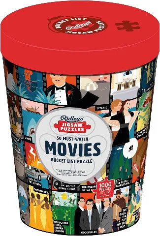 Ridley's Games Bucket List Puzzle 50 Must-Watch Movies, 1000 Piece