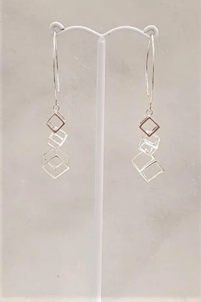 Silhouette Cubes Silver Earrings