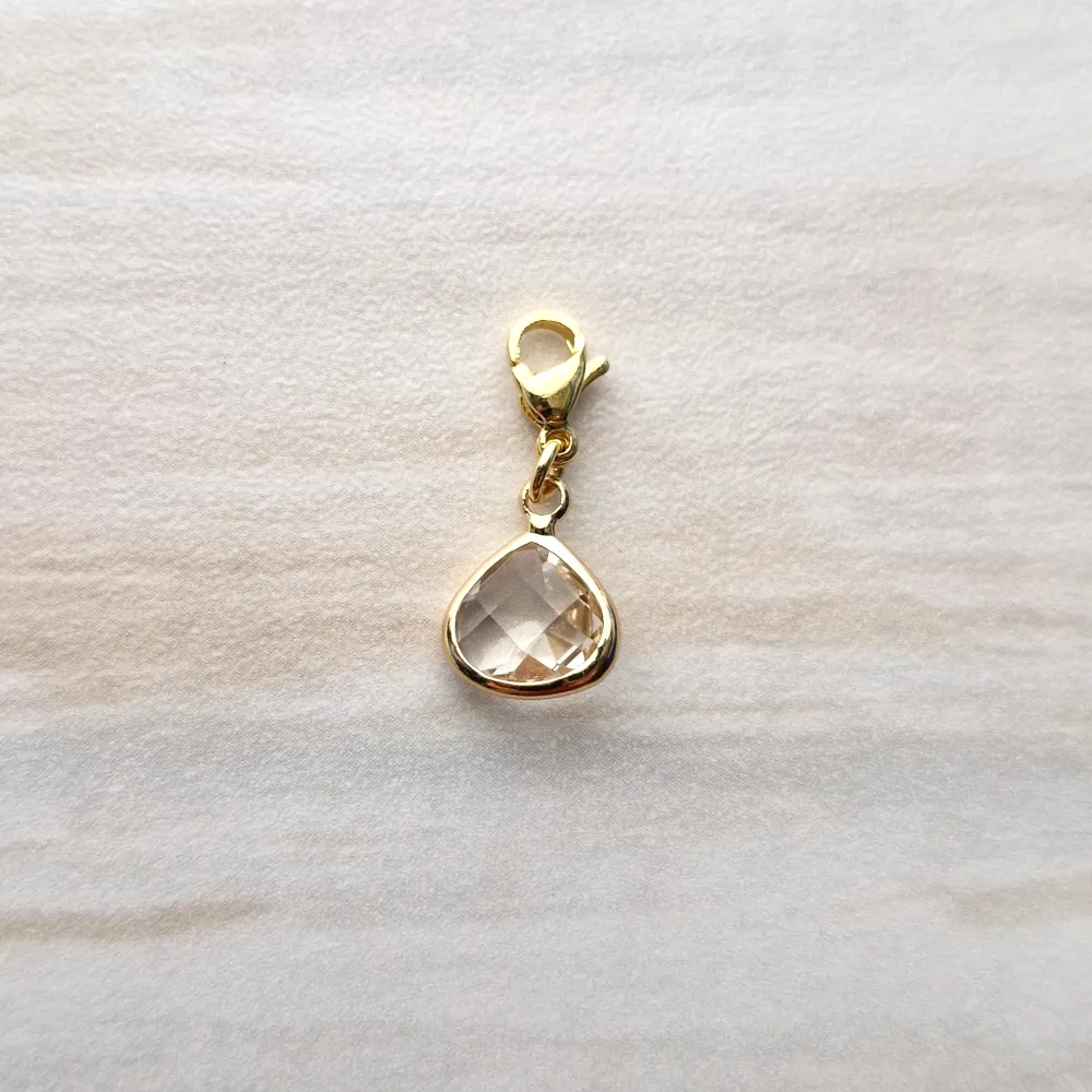 Small Multicolor Pear Shape Glass Charm