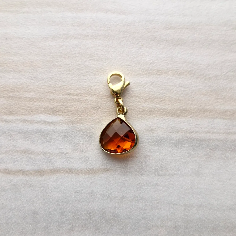 Small Multicolor Pear Shape Glass Charm