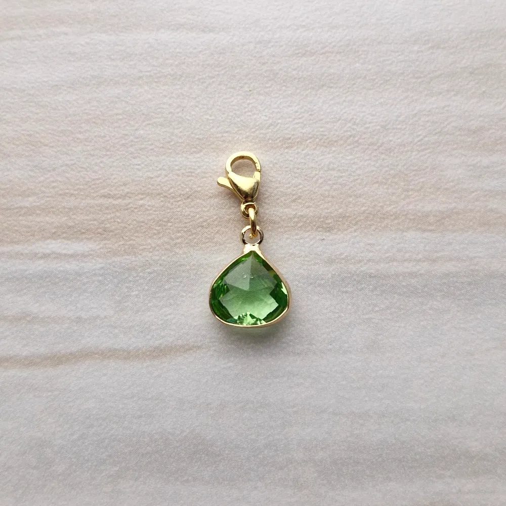 Small Multicolor Pear Shape Glass Charm