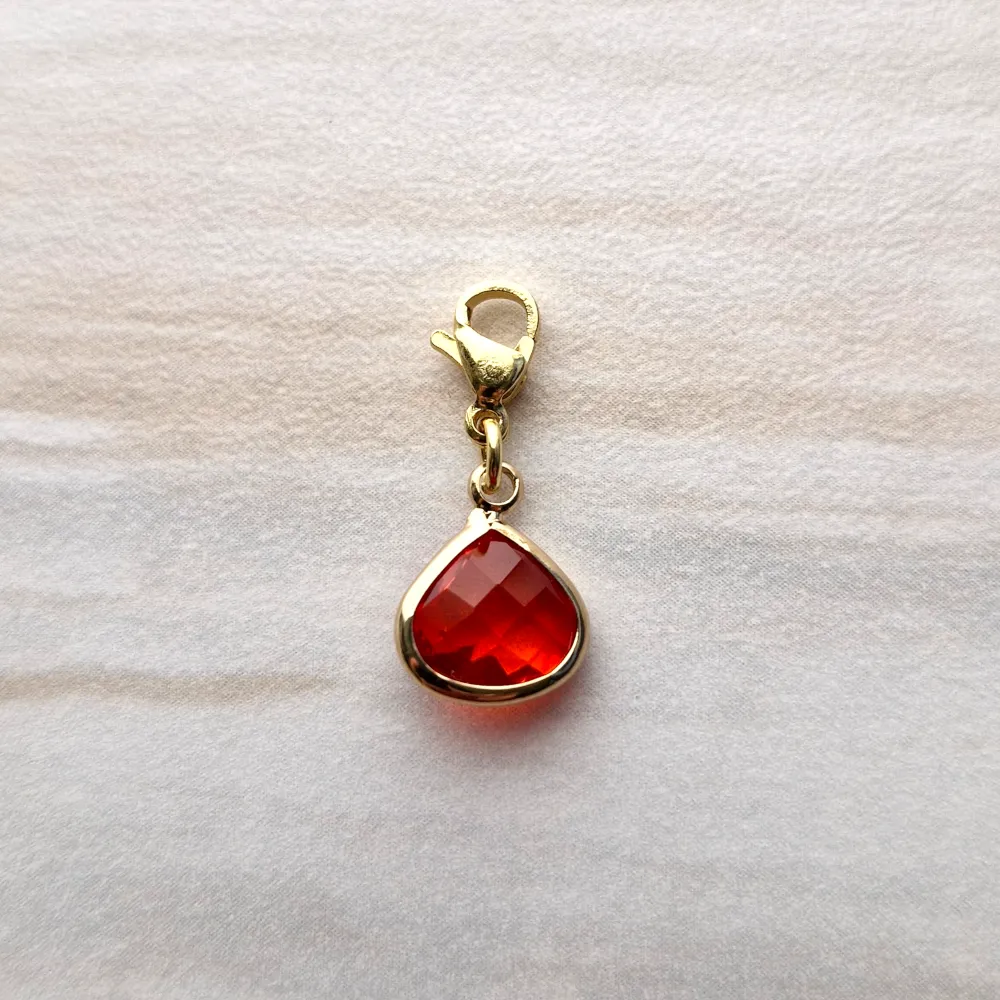 Small Multicolor Pear Shape Glass Charm