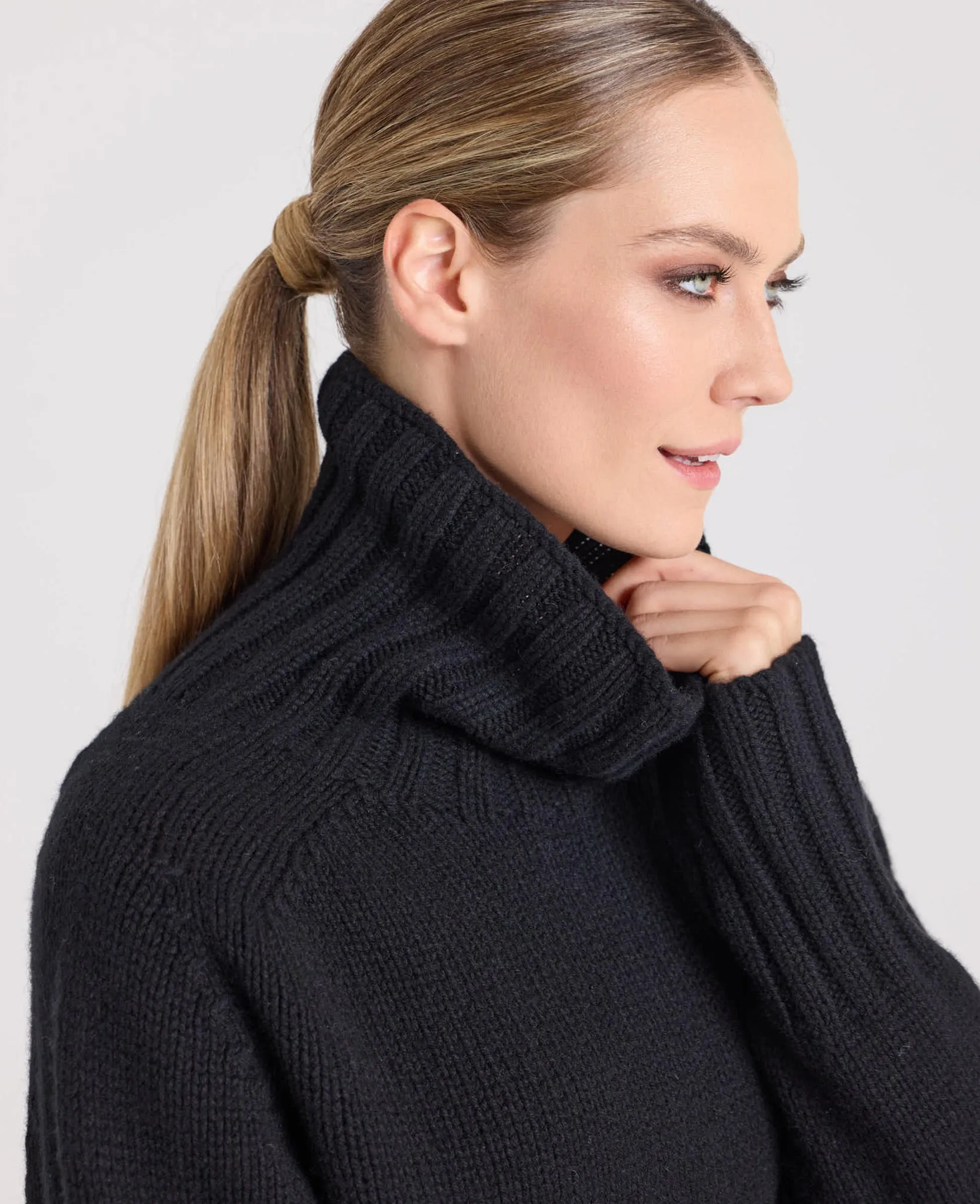 Superfine Lambswool Chunky Roll Neck Jumper
