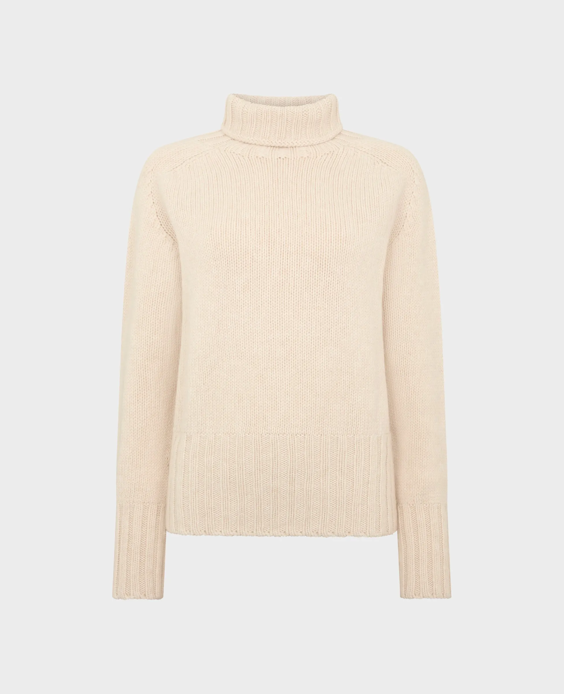 Superfine Lambswool Chunky Roll Neck Jumper
