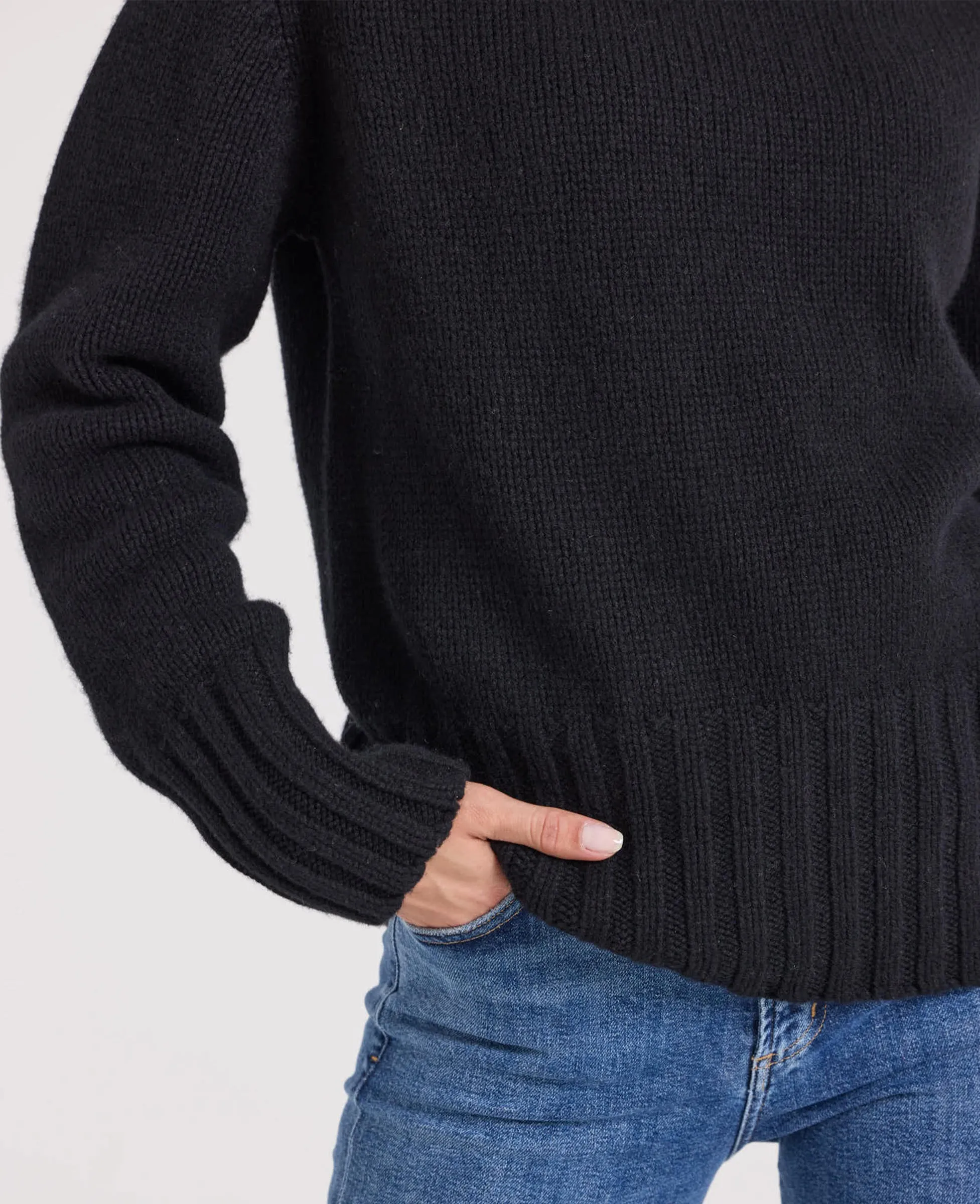 Superfine Lambswool Chunky Roll Neck Jumper
