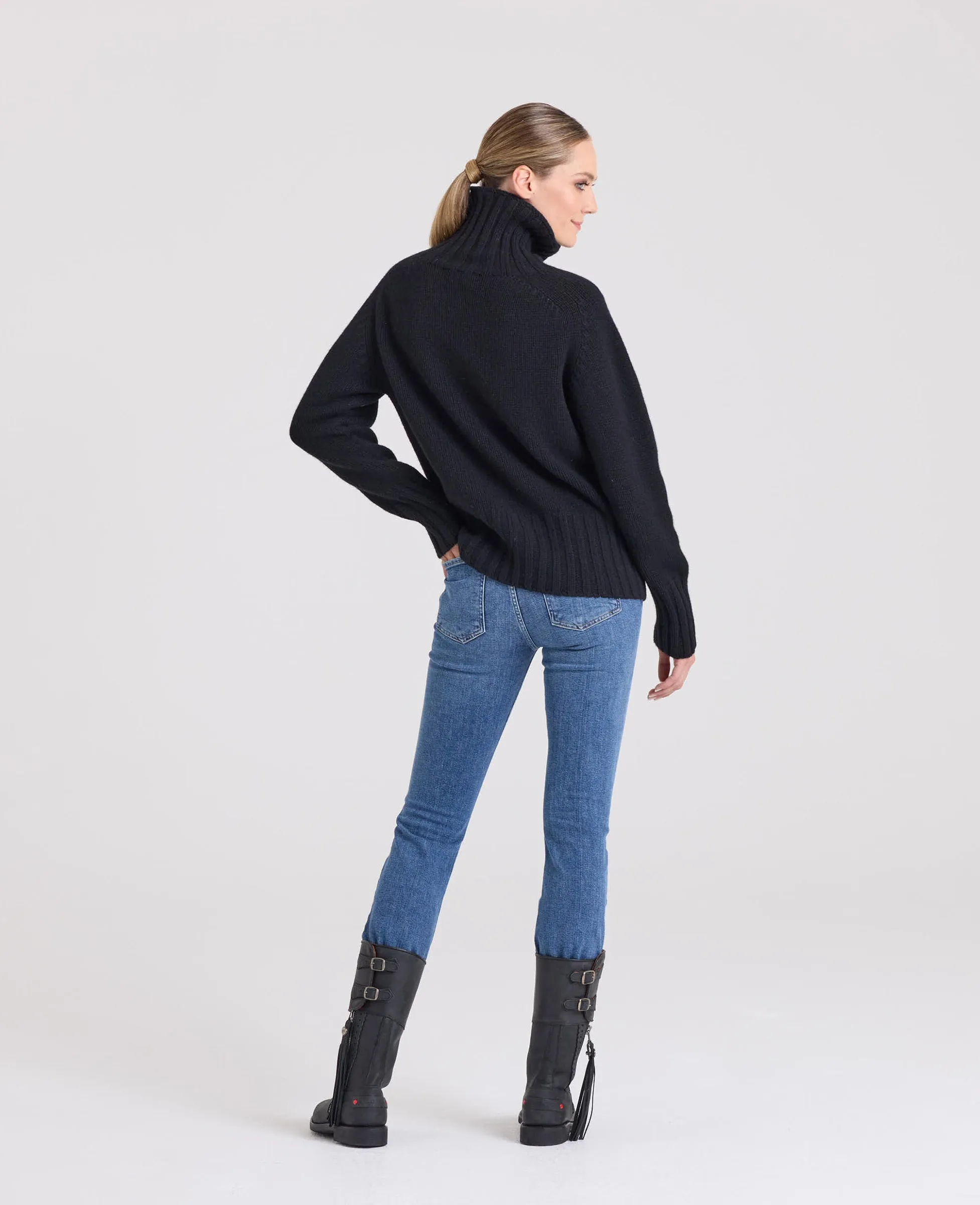 Superfine Lambswool Chunky Roll Neck Jumper
