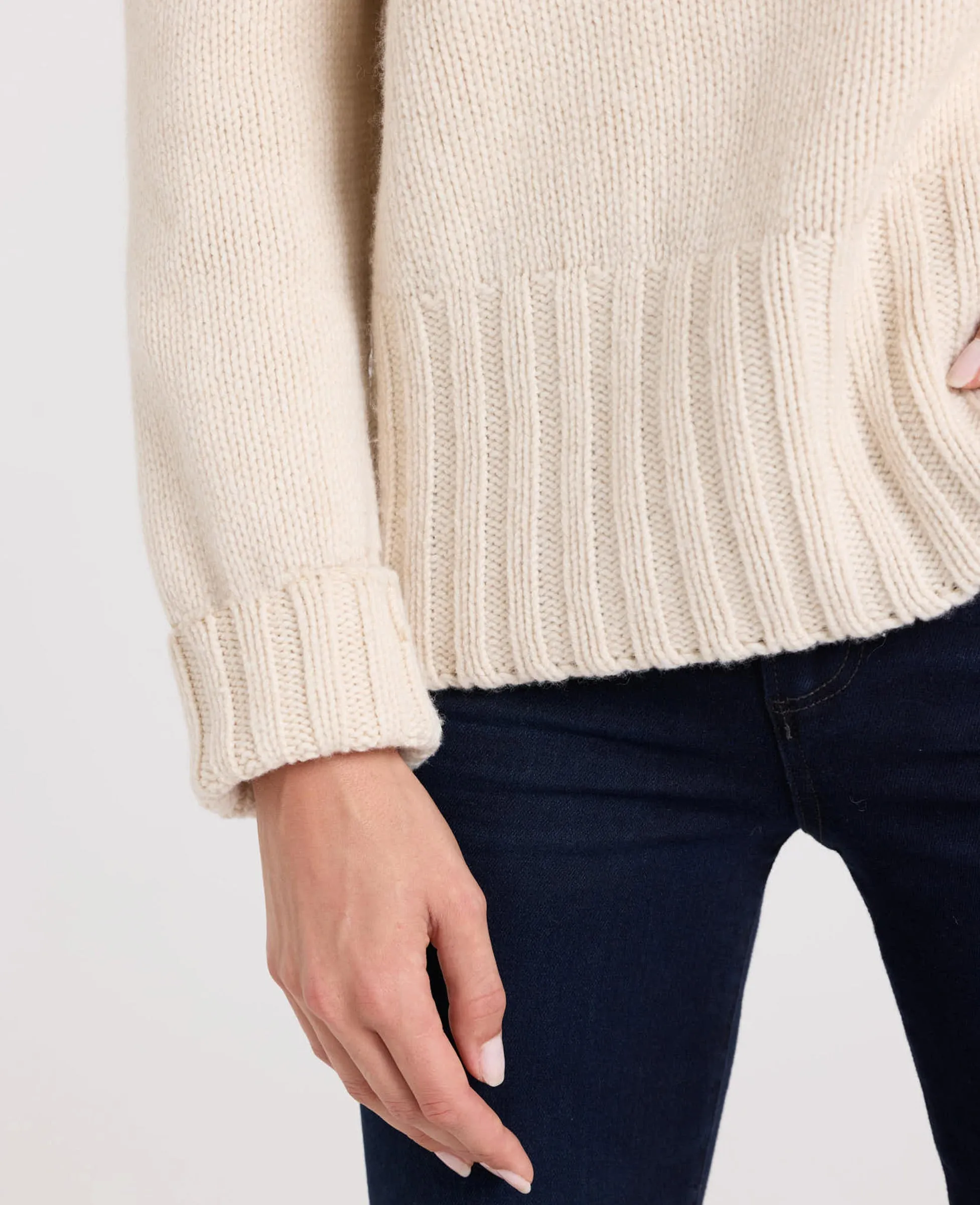 Superfine Lambswool Chunky Roll Neck Jumper